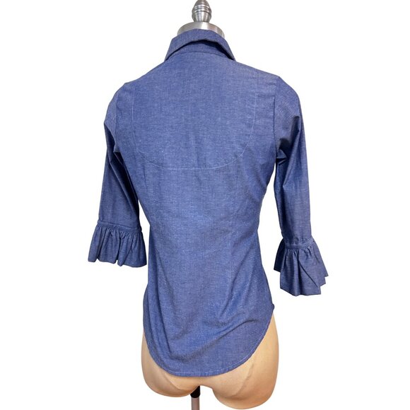 Gretchen Scott Priss Blouse Chambray size XS - Picture 6 of 7